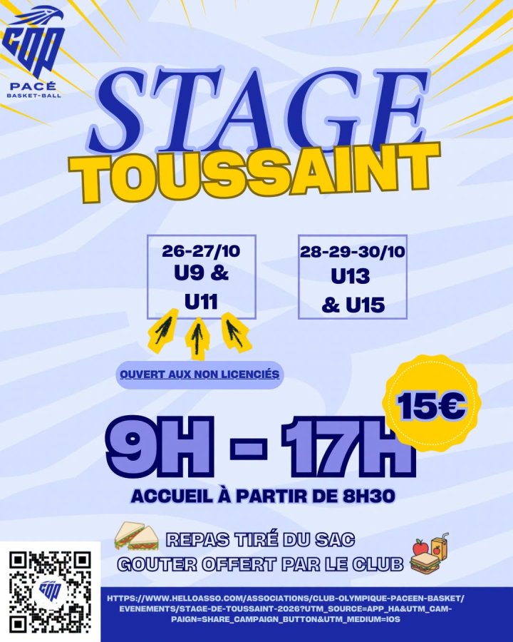 BASKET - 🏀 Stage de la Toussaint pour nos basketteurs et basketteuses !